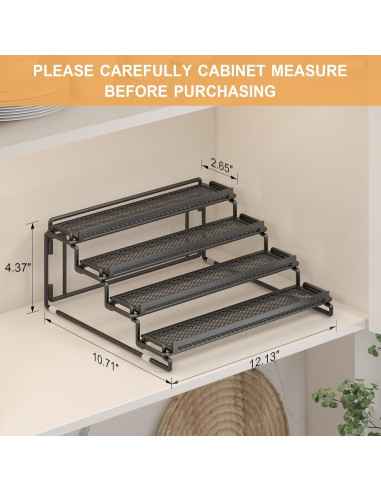 Estante Organizador de Especias Expandible LUHENPING 4 Niveles Negro