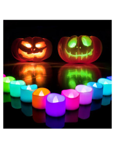 Velas LED Homemory Multicolor 12 Piezas Cambio de Color