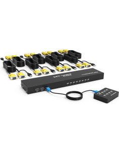 Interruptor KVM VGA 8 Puertos MT-VIKI + Gabinete Pared 6U 2
