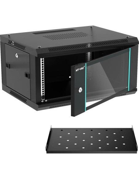 Interruptor KVM VGA 8 Puertos MT-VIKI + Gabinete Pared 6U