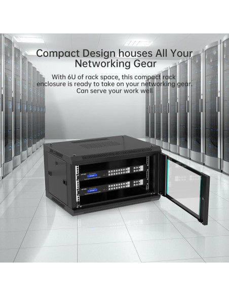 Interruptor KVM VGA 8 Puertos MT-VIKI + Gabinete Pared 6U