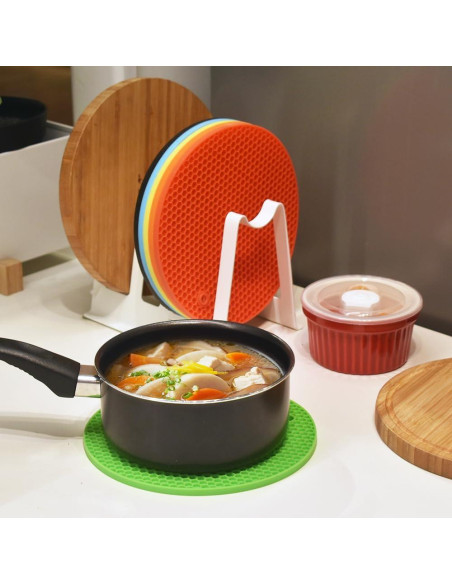 Tapetes de Silicona Antideslizantes homEdge - 6 Paquetes 18 cm