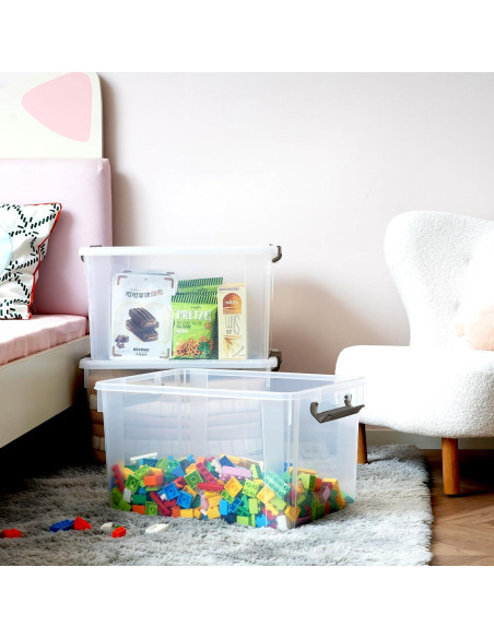 Citylife 6 Contenedores de Almacenamiento 55L Plástico Apilables