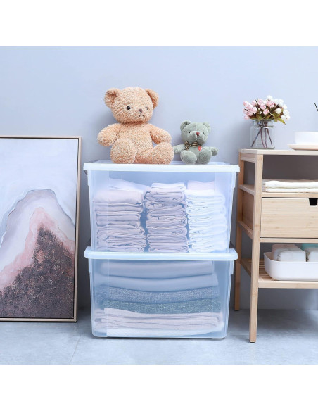 Citylife 6 Contenedores de Almacenamiento 55L Plástico Apilables