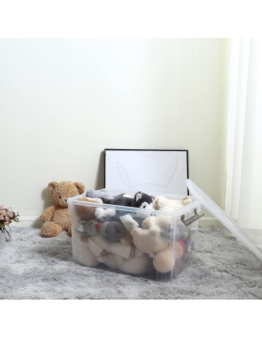 Citylife 6 Contenedores de Almacenamiento 55L Plástico Apilables