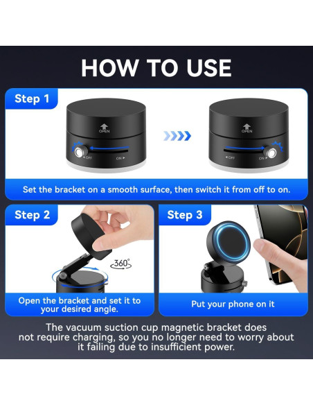 Soporte para Teléfono con Succión Magnética Sanqi XO-C170 Negro