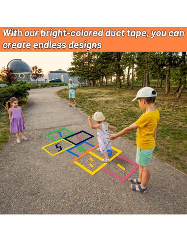 Paquete de 6 rollos de cinta adhesiva multicolor 5.08 cm x 27.43 m