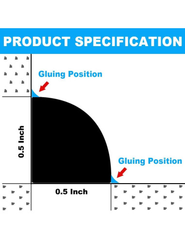Moldura Flexible Duzzy 20 Pulgadas Negra Autoadhesiva para Bordes