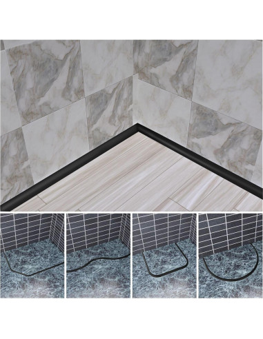 Moldura Flexible Duzzy 20 Pulgadas Negra Autoadhesiva para Bordes