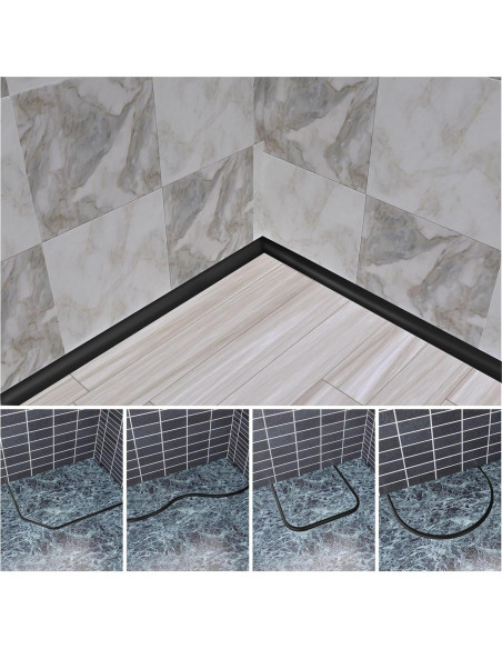 Moldura Flexible Duzzy 20 Pulgadas Negra Autoadhesiva para Bordes