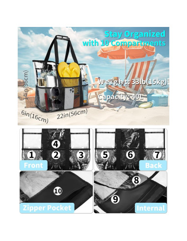 Bolsa de Playa XL Maffuno Impermeable 40L Negra