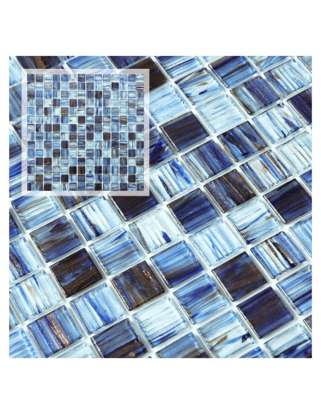 Azulejo de vidrio autoadhesivo CASAPALACE 30.48x30.48 cm azul