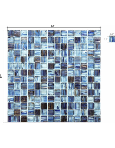 Azulejo de vidrio autoadhesivo CASAPALACE 30.48x30.48 cm azul