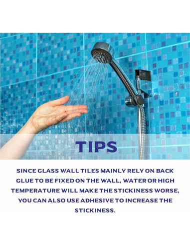 Azulejo de vidrio autoadhesivo CASAPALACE 30.48x30.48 cm azul