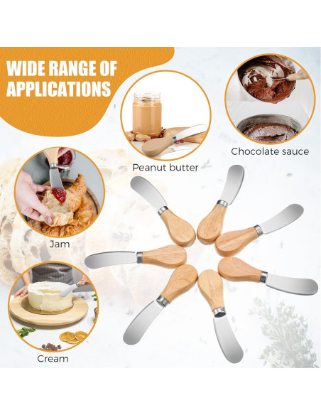 48 Cuchillos para Untar Queso Lanties con Mango de Madera