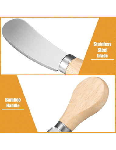 48 Cuchillos para Untar Queso Lanties con Mango de Madera
