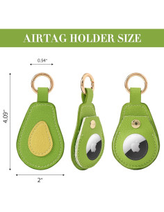 Funda de cuero para AirTag VANTOO con llavero y diseño elegante 2