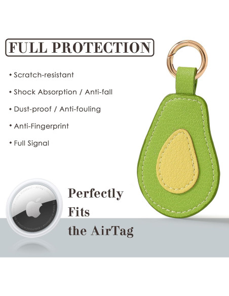 Funda de cuero para AirTag VANTOO con llavero y diseño elegante