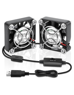 Ventilador USB Mini 40mm AmRunJe x2 - Enfriador Compacto 5V