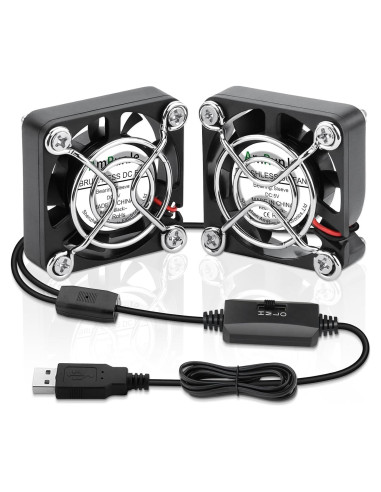 Ventilador USB Mini 40mm AmRunJe x2 - Enfriador Compacto 5V