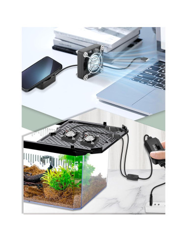 Ventilador USB Mini 40mm AmRunJe x2 - Enfriador Compacto 5V