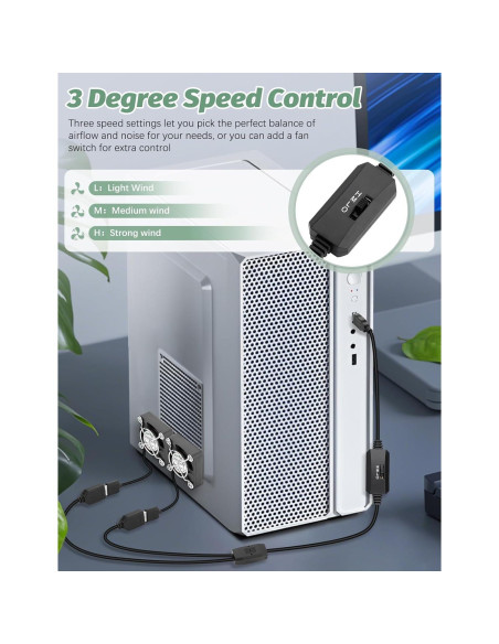 Ventilador USB Mini 40mm AmRunJe x2 - Enfriador Compacto 5V