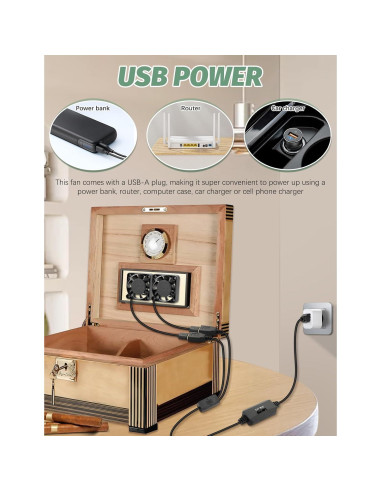 Ventilador USB Mini 40mm AmRunJe x2 - Enfriador Compacto 5V