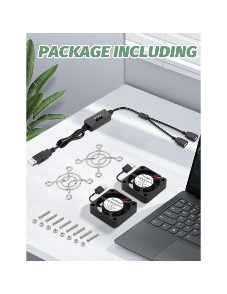 Ventilador USB Mini 40mm AmRunJe x2 - Enfriador Compacto 5V