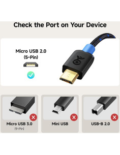 Cable USB C a Micro USB 0.3m Cable Matters 3A 480Mbps 2