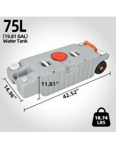 Tanque de Agua Portátil YITAHOME 75L con Ruedas y Asa 2
