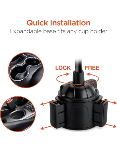 Soporte para Teléfono en Portavasos HyperGear - Ajustable 360