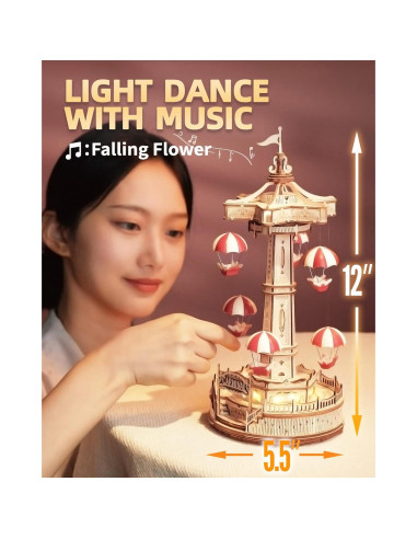 Rompecabezas 3D de Madera ROKR EA01 con Música y LED