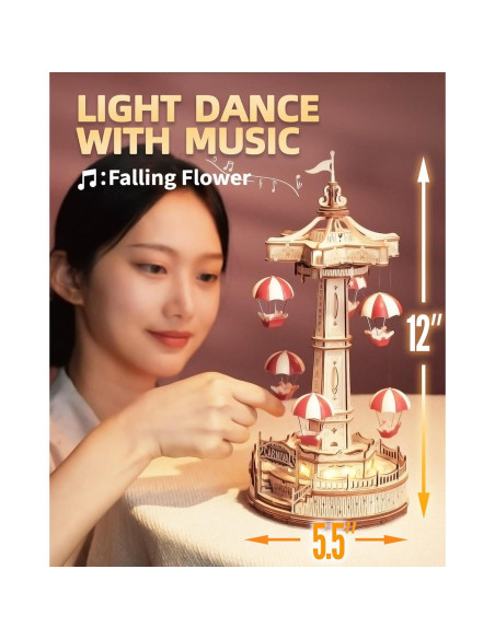 Rompecabezas 3D de Madera ROKR EA01 con Música y LED