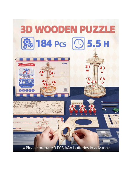 Rompecabezas 3D de Madera ROKR EA01 con Música y LED