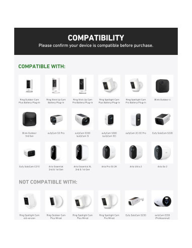 Soporte para canalón Holicfun para cámaras de seguridad blanco