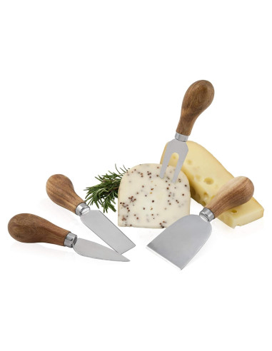 Set de Cuchillos de Queso Verdadero 4 Piezas Acero Inoxidable