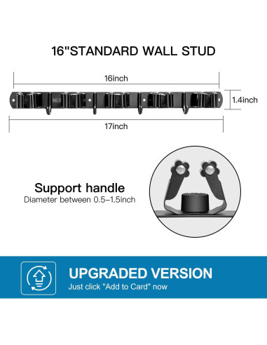 Soporte de Escoba IMILLET Acero Inoxidable 2 Paquetes 5 Soportes