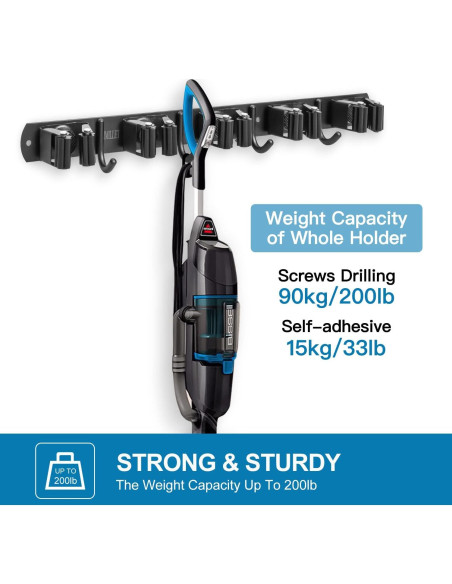 Soporte de Escoba IMILLET Acero Inoxidable 2 Paquetes 5 Soportes