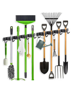 Soporte de Escoba ZONGOOL Pack de 2 Acero Inoxidable Negro