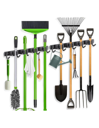 Soporte de Escoba ZONGOOL Pack de 2 Acero Inoxidable Negro