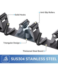 Soporte de Escoba ZONGOOL Pack de 2 Acero Inoxidable Negro 2