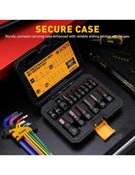 Juego de 16 Piezas Enchufe Hexagonal SAE ELEAD Acero S2