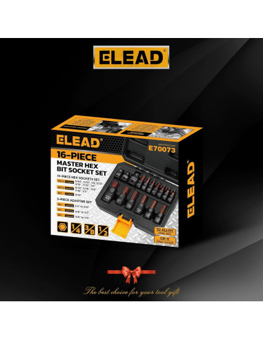 Juego de 16 Piezas Enchufe Hexagonal SAE ELEAD Acero S2