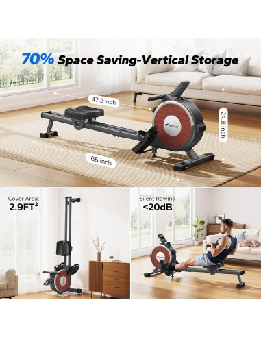 Máquina de Remo Magnética MERACH Q1S para el Hogar 159 kg