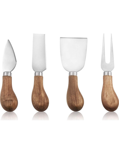 Set de Cuchillos de Queso Verdadero 4 Piezas Acero Inoxidable