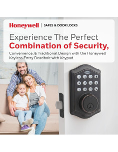 Cerradura Electrónica Honeywell de Entrada Sin Llave Bronce 2