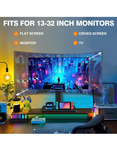 Soporte de Monitor TAVR Individual VESA 13-32" Ajustable 20kg