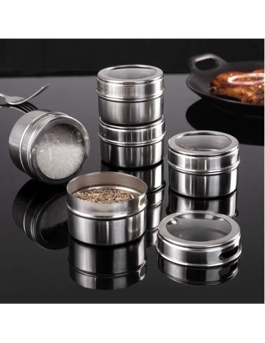 XZJMY Latas Magnéticas para Especias 5 Piezas Acero Inoxidable