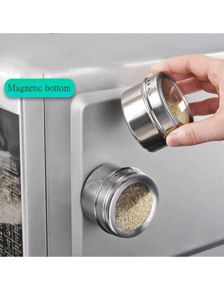 XZJMY Latas Magnéticas para Especias 5 Piezas Acero Inoxidable