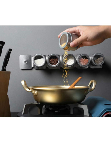 XZJMY Latas Magnéticas para Especias 5 Piezas Acero Inoxidable